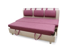 Раскладной диван на кухню двухместный Аната-С (с дельфином) бордовый