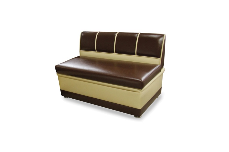 Раскладной диван на кухню Аната-3МД двухместный (с дельфином) коричневый