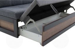 Диван на кухню со спальным местом прямой Нойс серый