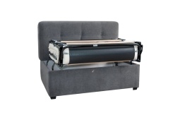 Раскладной диван на кухню прямой Палермо Софт с раскладушкой ДПСМТ14 серый