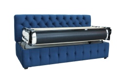 Раскладной диван на кухню прямой Честер с раскладушкой ДЧСМТ08 синий