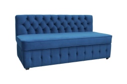 Раскладной диван на кухню прямой Честер с раскладушкой ДЧСМТ08 синий