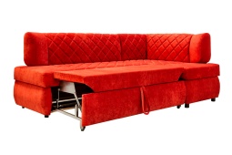 Кухонный угловой диван со спальным местом Сюрприз красный