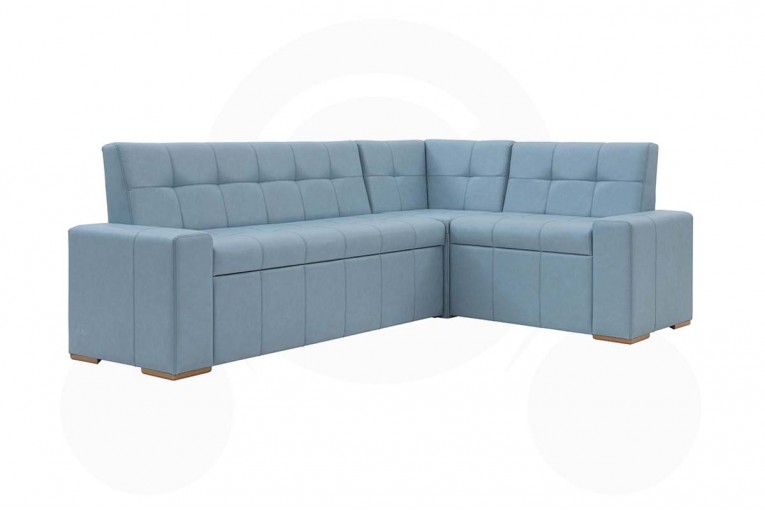Кухонный угловой диван со спальным местом синий Мадрид 7к