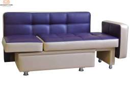 Кухонный диван Фокус с 2 подлокотниками фиолетовый