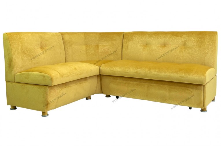 Кухонный угловой диван со спальным местом Сенатор, Замша, Желтый, 1002760