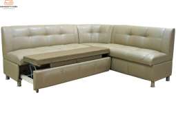 Кухонный угловой диван со спальным местом Сенатор бежевый