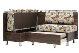 Кухонный угловой диван бежевый со спальным местом Сюрприз К