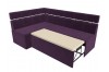Кухонный угловой диван Классик левый угол, Велюр, Фиолетовый, 13406