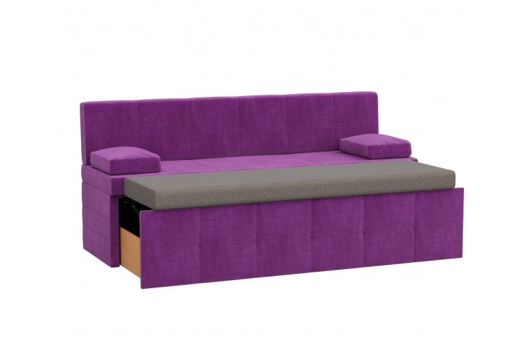 Кухонный прямой диван Лео, Микровельвет, Фиолетовый, 14272