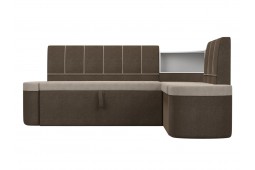 Кухонный угловой диван Тефида правый угол коричневый