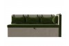 Кухонный диван Метро с углом справа, Микровельвет, Зеленый, 16873