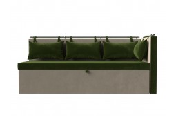 Кухонный диван Метро с углом справа зеленый