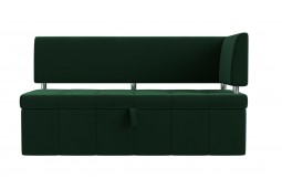 Кухонный прямой диван Стоун с углом правый зеленый