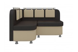 Кухонный угловой диван Уют 2 левый угол коричневый