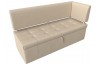 Кухонный прямой диван Стоун с углом: минимализм в каждой линии, Экокожа, Бежевый, 10011662