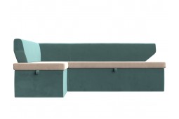 Кухонный угловой диван Омура левый угол бирюзовый
