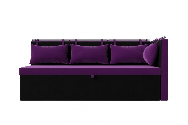 Кухонный диван Метро с углом справа, Микровельвет, Фиолетовый, 14301