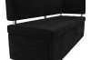 Кухонный прямой диван Стоун с углом правый, Микровельвет, Черный, 10011660