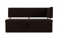 Кухонный прямой диван Стоун с углом правый коричневый