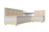 Кухонный угловой диван Милан правый угол, Экокожа, Бежевый, 14358