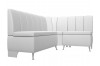 Кухонный угловой диван Кантри правый угол, Экокожа, Белый, 14331
