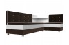 Кухонный угловой диван Милан правый угол коричневый