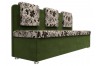 Кухонный прямой диван Маккон 3-х местный, Рогожка, Зеленый, 16067