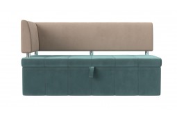 Кухонный прямой диван Стоун бирюзово - бежевого цвета