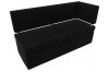 Кухонный прямой диван Стоун с углом правый, Микровельвет, Черный, 10011660