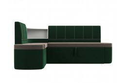 Кухонный угловой диван Тефида левый угол зеленый