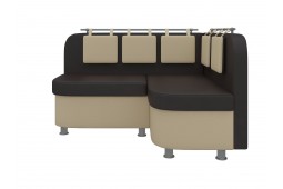 Кухонный угловой диван Уют 2 правый угол коричневый