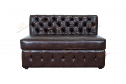 Прямой диван для кухни Честер с раскладушкой ДЧСМТ03 коричневый