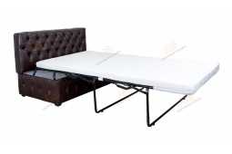 Прямой диван для кухни Честер с раскладушкой ДЧСМТ03 коричневый