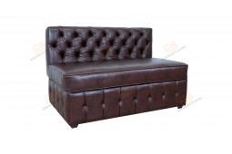 Прямой диван для кухни Честер с раскладушкой ДЧСМТ03 коричневый
