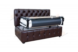 Прямой диван для кухни Честер с раскладушкой ДЧСМТ03 коричневый