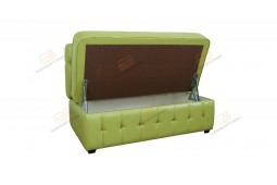Прямой диван для кухни Честер с ящиком ДЧС05 зеленый