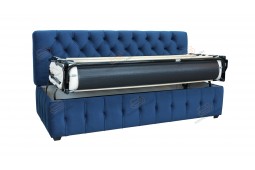 Прямой диван для кухни Честер с раскладушкой ДЧСМТ08 синий