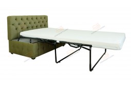Прямой диван для кухни Честер с раскладушкой ДЧСМТ07 зеленый