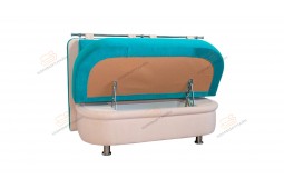 Прямой диван Метро ДМ10 с ящиком для хранения голубой