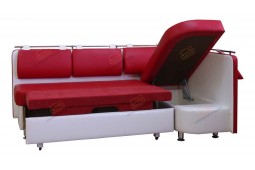 Угловой диван для кухни красный Метро ДМ02