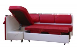 Угловой диван для кухни красный Метро ДМ02