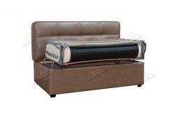 Прямой диван для кухни Палермо Софт с раскладушкой ДПСМТ09 коричневый