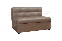 Прямой диван для кухни Палермо Софт с раскладушкой ДПСМТ09 коричневый