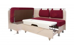 Угловой диван для кухни бордовый Сюрприз СВ ДС49